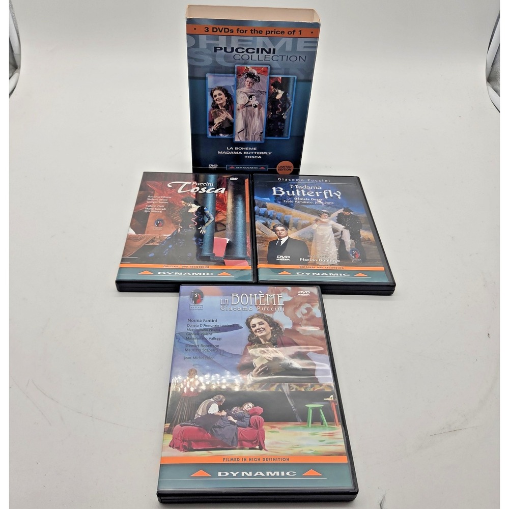 Puccini Collection La Boheme/Madama Butterfly/Tosca (DVD 2011, 3-Disc) Like New